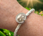 White Braided Snap Bracelet - Image 2