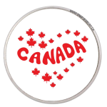 Canada Heart Snap with Maple Leaves