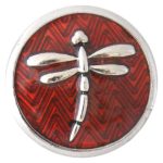 Red Dragonfly Snap with Silver Detail