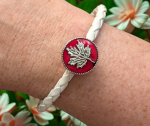 White Braided Snap Bracelet - Image 3