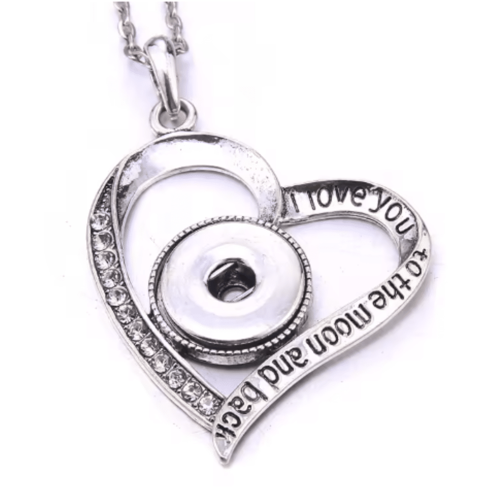 AB1413 Silver I Love You to the Moon and Back Necklace - Image 1