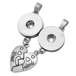 Silver Best Friends Two-Piece Interchangeable Heart Necklace Set