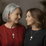 Silver Mother Daughter Two-Piece Heart Necklace Set - Image 2