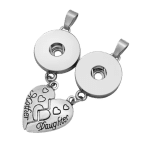 Silver Mother Daughter Two-Piece Heart Necklace Set