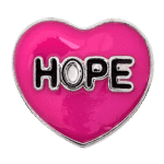 Pink Hope Enamel Heart Snap