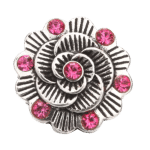 Pink Rhinestone Flower Snap