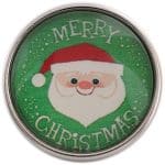 Green Merry Christmas Santa Glass Snap