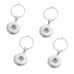 Wine Glass Snap Charms - Set of 4