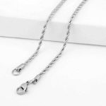 Stainless Steel Rope Chain Necklace – 18"