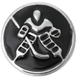 Silver Goalie Snap – Black Enamel Background