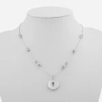 Silver Bead Station Necklace