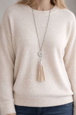 Cream Tassel Snap Necklace - Image 2