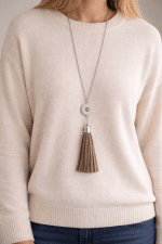 Suede Tassel Snap Necklace - Image 2