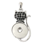 Black Crystal Cat Necklace