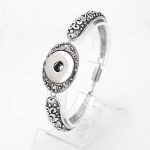 Vintage Floral Silver Snap Bracelet