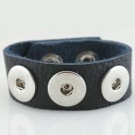 Triple Snap Black Leather Bracelet