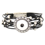 Black Floral Mandala Snap Bracelet