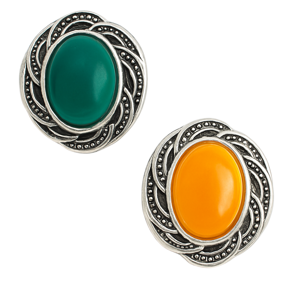 KB1103 Vintage Oval Gemstone Snaps - Image 1