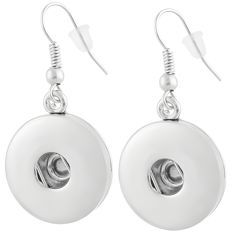 KB3302 Silver Round Dangle Earrings - Image 1
