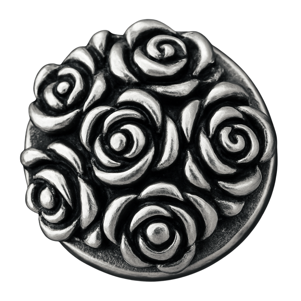 KB3621 Silver Rose Cluster Snap - Image 1