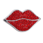 Red Rhinestone Lips Snap