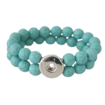 Double Strand Natural Turquoise Snap Bracelet