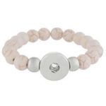 White Howlite Beaded Snap Bracelet – Stretch Fit