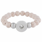White Howlite Beaded Snap Bracelet