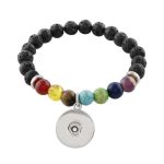 Chakra Stone & Lava Rock Snap Bracelet
