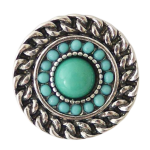 Turquoise Braided Silver Snap