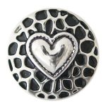 Silver Textured Heart Snap