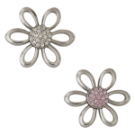 Crystal Petal Flower Snaps (Silver or Pink)