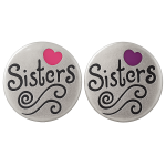 Sisters Heart Snaps (Pink & Purple)
