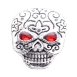 Sugar Skull Snap with Red Crystal Eyes