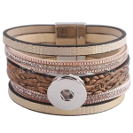 Multi-Strand Snap Bracelet - Braided Leather & Metallic