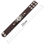 Brown Wide Leather Snap Bracelet with Scroll Design - Image 2