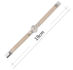 Beige Faux Leather Snap Bracelet with Magnetic Clasp - Image 2