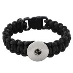 Black Paracord Snap Bracelet with Buckle Closure