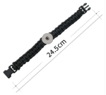 Black Paracord Snap Bracelet with Buckle Closure - Image 2