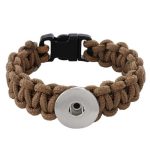 Tan Paracord Snap Bracelet with Buckle Closure