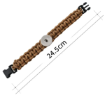Tan Paracord Snap Bracelet with Buckle Closure - Image 2