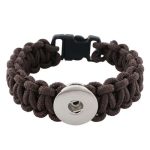 Brown Paracord Snap Bracelet with Buckle Closure
