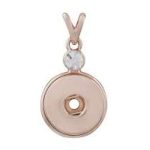 Rose Gold Round Snap Necklace with Crystal Accent