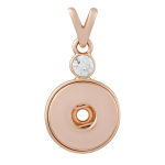 Rose Gold Snap Necklace with Crystal Accent