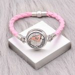 Pink Braided Snap Bracelet - Image 2