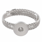 Silver Coil Stretch Snap Bracelet