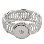 Silver Interwoven Loop Bangle with Snap Base