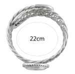Silver Interwoven Loop Bangle with Snap Base - Image 2