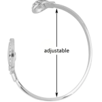 Silver Open Bangle with Crystal Accents - Image 2