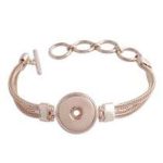 Rose Gold Mesh Snap Bracelet with Toggle Clasp